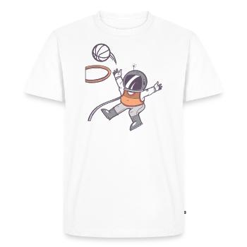 Astronaut plays basketball in the universe - Men's Premium Organic T-Shirt - white - Front - Nico (187cm)