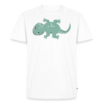 petit lézard - T-shirt Premium bio Homme - blanc - Devant - Nico (187cm)