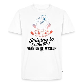 femme forte - T-shirt Premium bio Homme - blanc - Devant - Nico (187cm)