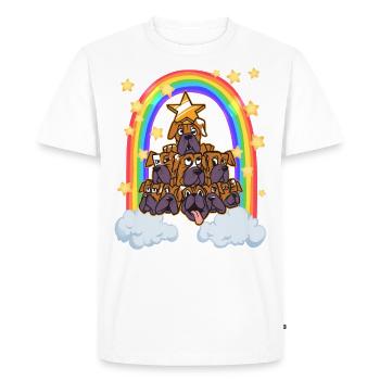 Dog Christmas Christmas tree rainbow - Men's Premium Organic T-Shirt - white - Front - Nico (187cm)