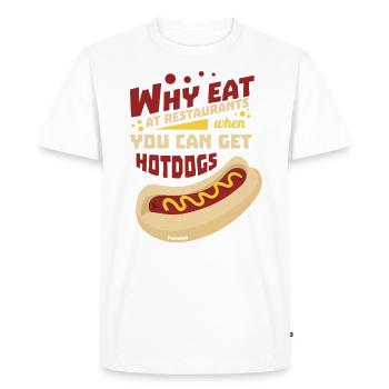 Hot Dogs cool saying - Men's Premium Organic T-Shirt - white - Front - Nico (187cm)