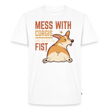 don't mess with corgis - Men's Premium Organic T-Shirt - white - Front - Nico (187cm)