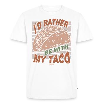 Je préfère être avec mon taco - T-shirt Premium bio Homme - blanc - Devant - Nico (187cm)