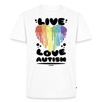 Autism Love Heart Rainbow - Men's Premium Organic T-Shirt - white - Front - Nico (187cm)