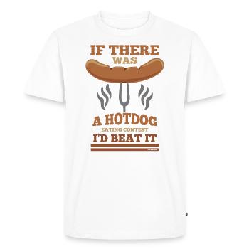 Hotdog Eating Eating Funny Saying - Men's Premium Organic T-Shirt - white - Front - Nico (187cm)