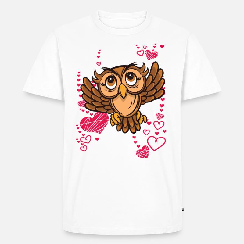 Ich liebe Eulen - Männer Premium Bio T-Shirt - Weiß