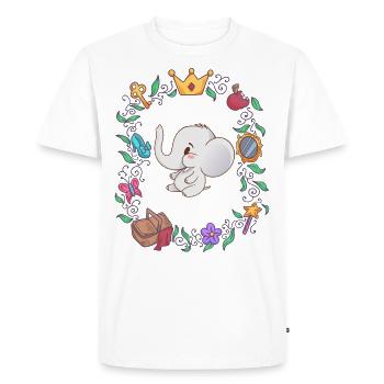 Baby elephant in the magical fairytale forest - Men's Premium Organic T-Shirt - white - Front - Nico (187cm)