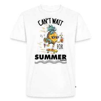 Pineapple skates in tropical summer - Men's Premium Organic T-Shirt - white - Front - Nico (187cm)
