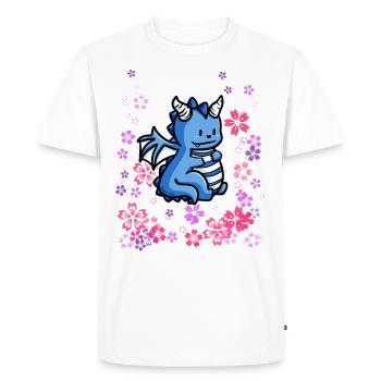 Dragon Child Flower Meadow - Men's Premium Organic T-Shirt - white - Front - Nico (187cm)