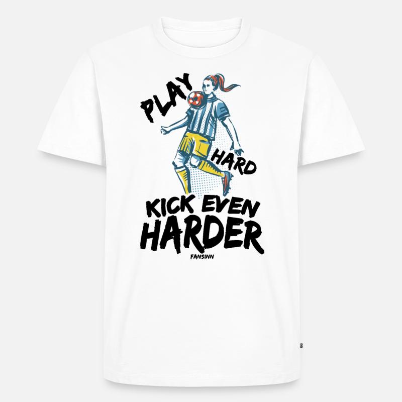 Fussball Schwester Tochter Mutter Frau - Männer Premium Bio T-Shirt - Weiß
