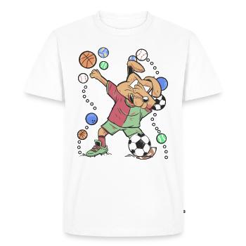 dab dog pet football ball sports sports - Men's Premium Organic T-Shirt - white - Front - Nico (187cm)