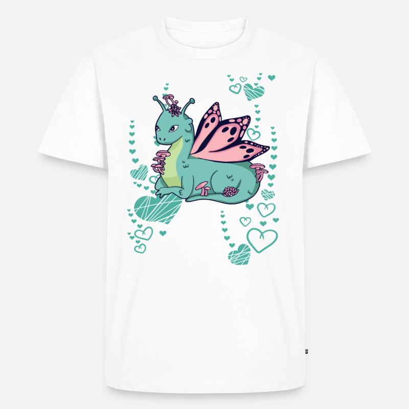 Drache - Männer Premium Bio T-Shirt - Weiß