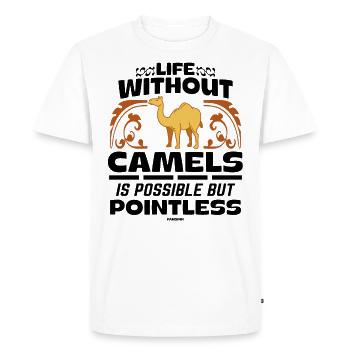Life Without Camels Is Possible But Pointless - Men's Premium Organic T-Shirt - white - Front - Nico (187cm)