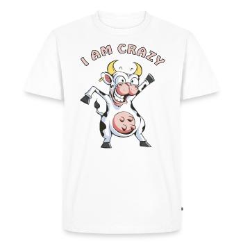 I'm a crazy cow - Men's Premium Organic T-Shirt - white - Front - Nico (187cm)