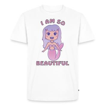 Je suis une belle sirène - T-shirt Premium bio Homme - blanc - Devant - Nico (187cm)