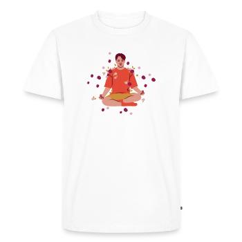 My Favorite Yoga Buddies Call Me Dad - Men's Premium Organic T-Shirt - white - Front - Nico (187cm)
