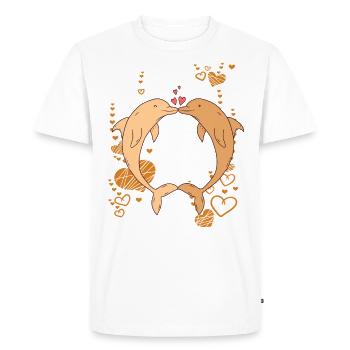 amoureux dauphins vie marine grands dauphins - T-shirt Premium bio Homme - blanc - Devant - Nico (187cm)