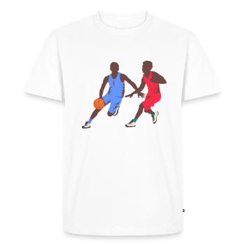 Born To Play Basketball Forced To Go To School - Men's Premium Organic T-Shirt - white - Front - Nico (187cm)