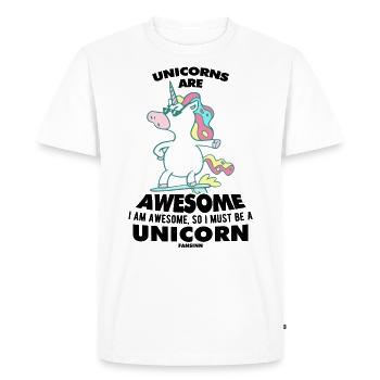 Les licornes sont géniales Je suis génial - T-shirt Premium bio Homme - blanc - Devant - Nico (187cm)