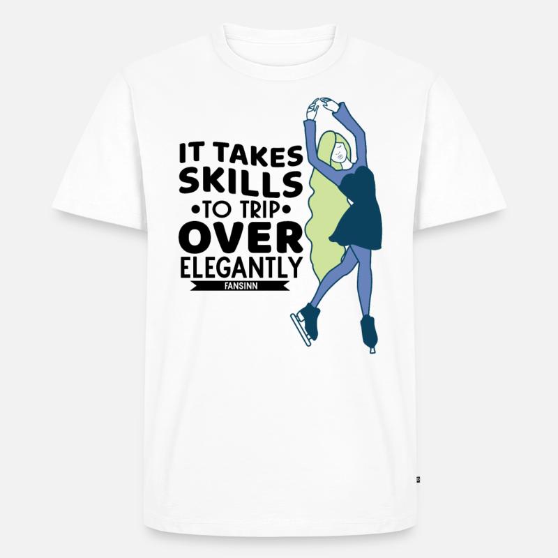 schöne Eiskunstläufern auf dem Eis - Männer Premium Bio T-Shirt - Weiß