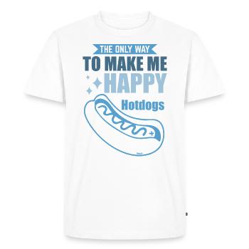 Hot dogs make me happy - Men's Premium Organic T-Shirt - white - Front - Nico (187cm)