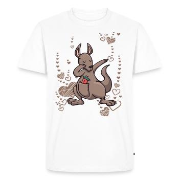 Kangaroo Mama Australia Love dabbing - Men's Premium Organic T-Shirt - white - Front - Nico (187cm)