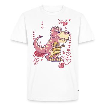 cool dinosaur T-Rex for girls - Men's Premium Organic T-Shirt - white - Front - Nico (187cm)