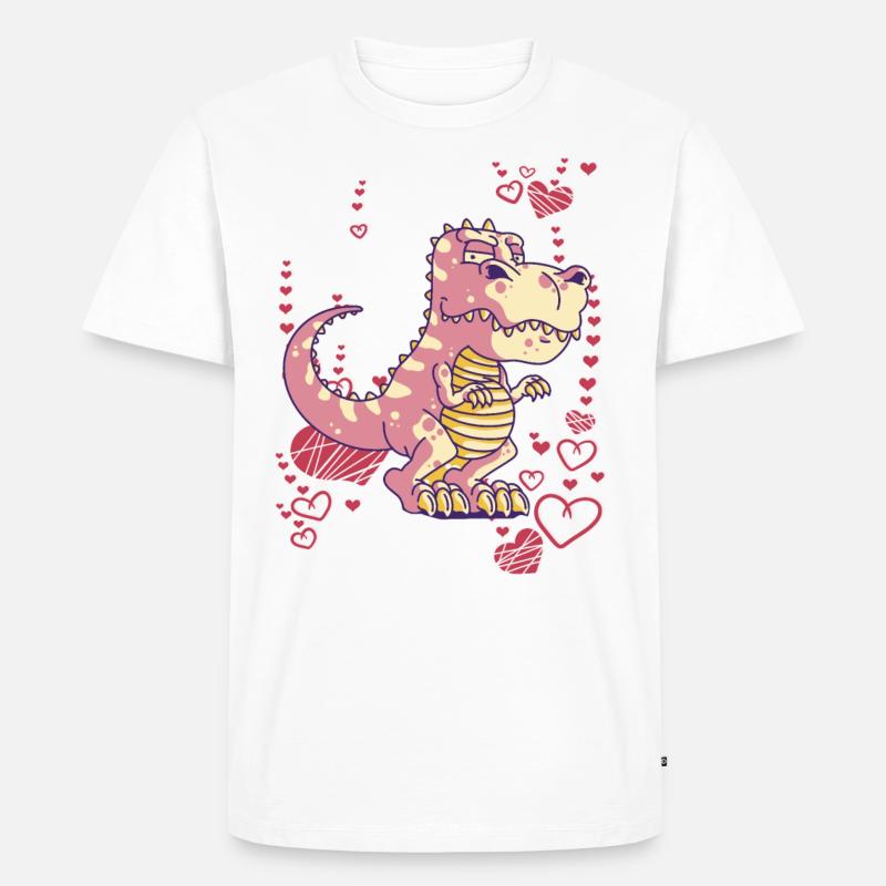 cooler Dinosaurier T-Rex für Mädchen - Männer Premium Bio T-Shirt - Weiß