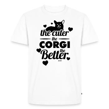 Animal de compagnie Corgi mignon - T-shirt Premium bio Homme - blanc - Devant - Nico (187cm)