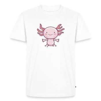 L’amour bat son plein pour mon bel axolotl - T-shirt Premium bio Homme - blanc - Devant - Nico (187cm)