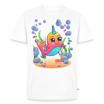 Bébé baleine narval licorne marine - T-shirt Premium bio Homme - blanc - Devant - Nico (187cm)