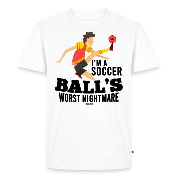 Soccer - Men's Premium Organic T-Shirt - white - Front - Nico (187cm)