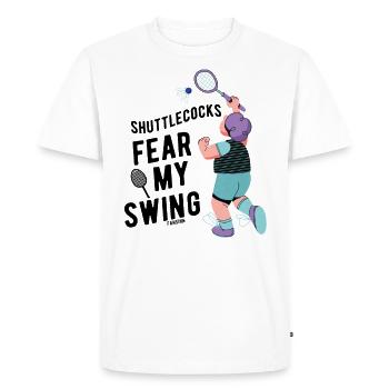 Badminton - Men's Premium Organic T-Shirt - white - Front - Nico (187cm)