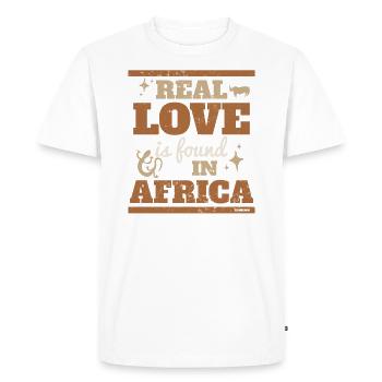 Le véritable amour se trouve en Afrique - T-shirt Premium bio Homme - blanc - Devant - Nico (187cm)
