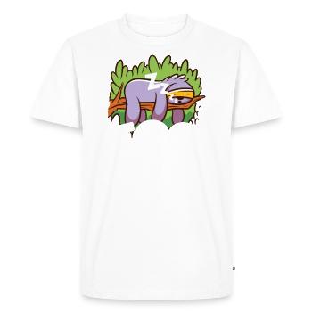 snoring sloth tired and sleeps - Men's Premium Organic T-Shirt - white - Front - Nico (187cm)