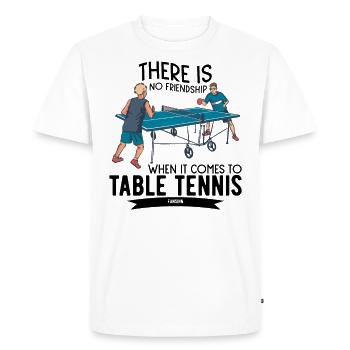 Tennis de table entre amis - T-shirt Premium bio Homme - blanc - Devant - Nico (187cm)