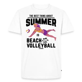 Beach-volley - T-shirt Premium bio Homme - blanc - Devant - Nico (187cm)