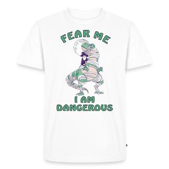dangereux dinosaure T. rex - T-shirt Premium bio Homme - blanc - Devant - Nico (187cm)