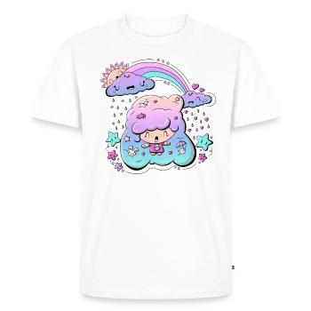 I Love Rain bubble head cutie - Men's Premium Organic T-Shirt - white - Front - Nico (187cm)