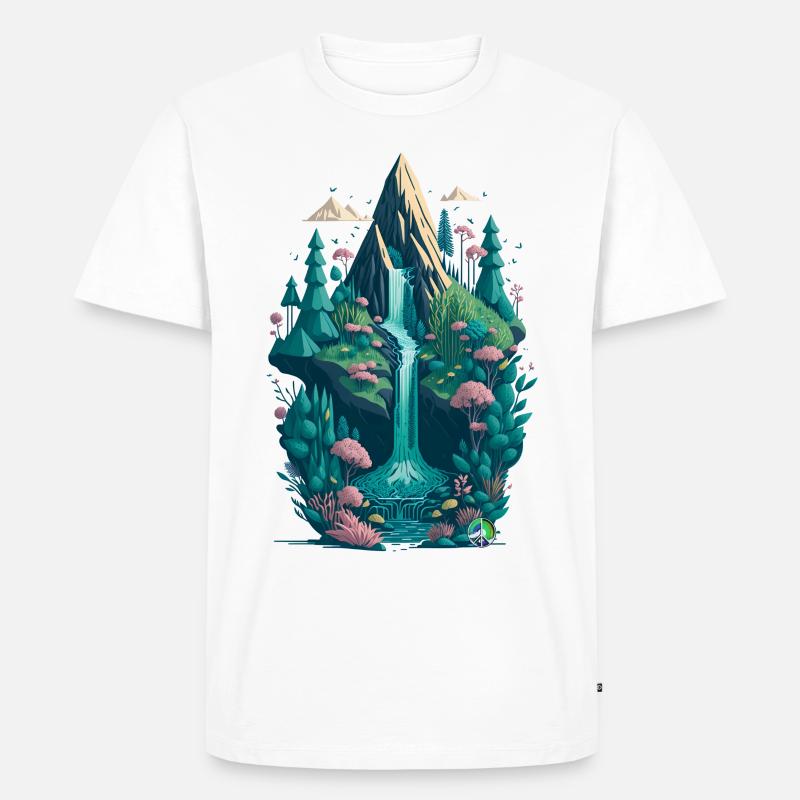 Peace Mountains - Männer Premium Bio T-Shirt - Weiß