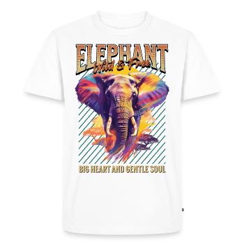 Éléphant Afrique Safari Nature Nature Nature Aquarelle Art - T-shirt Premium bio Homme - blanc - Devant - Nico (187cm)