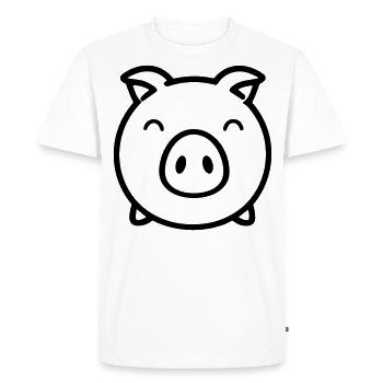 pig - Men's Premium Organic T-Shirt - white - Front - Nico (187cm)
