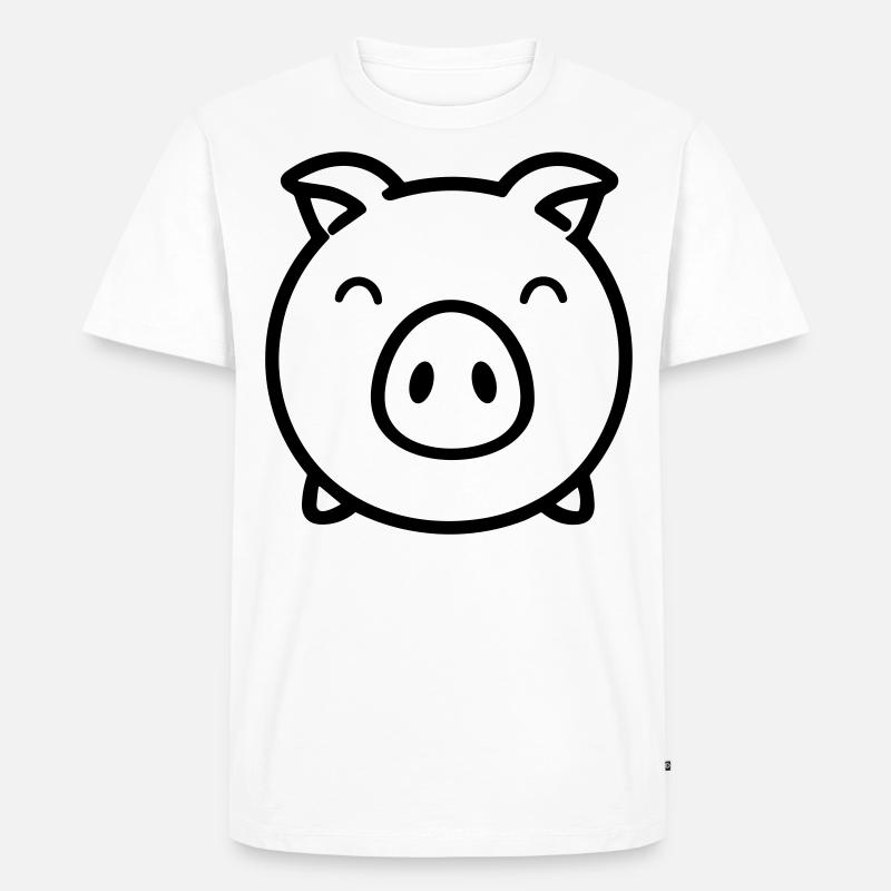 Schwein - Männer Premium Bio T-Shirt - Weiß