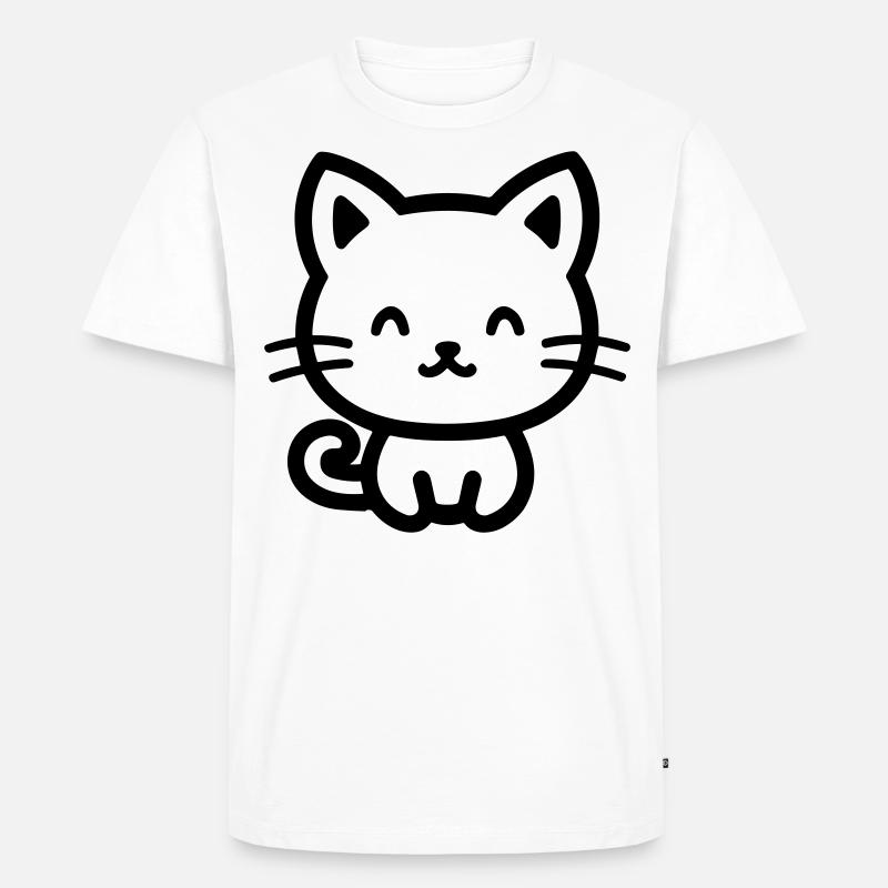 Katze - Männer Premium Bio T-Shirt - Weiß