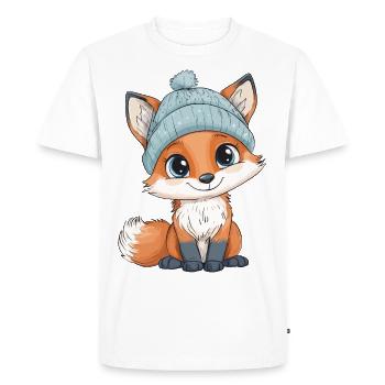 renard mignon mignon bébé enfants animal dessin animé - T-shirt Premium bio Homme - blanc - Devant - Nico (187cm)