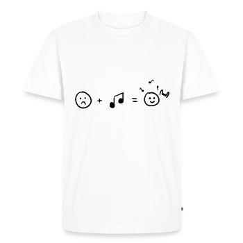 J'aime la musique stick figure rock casque - T-shirt Premium bio Homme - blanc - Devant - Nico (187cm)