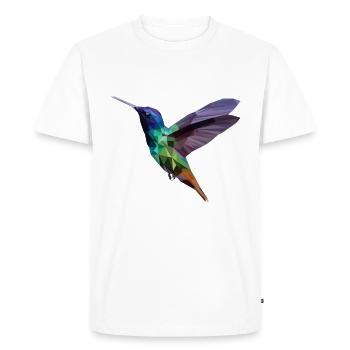 Oiseau polygone - T-shirt Premium bio Homme - blanc - Devant - Nico (187cm)