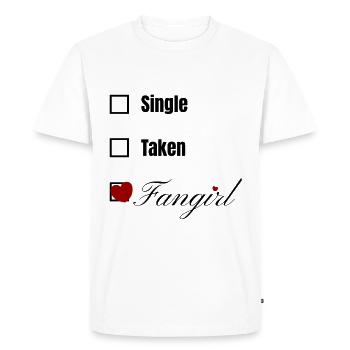 Cadeau drôle de fille d'amour coeur Fangirl - T-shirt Premium bio Homme - blanc - Devant - Nico (187cm)