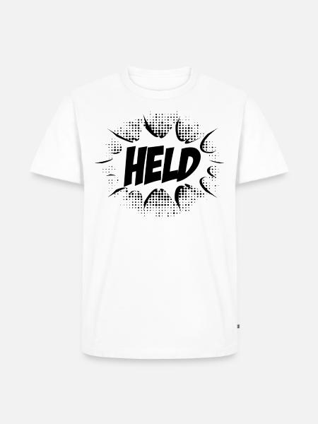 Held, Für die Besten der Besten! Hero, Comic, Fun - Männer Premium Bio T-Shirt - Weiß