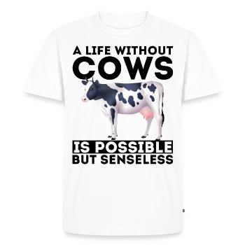 Vaches sans vaches vache agriculteur paysan - T-shirt Premium bio Homme - blanc - Devant - Nico (187cm)